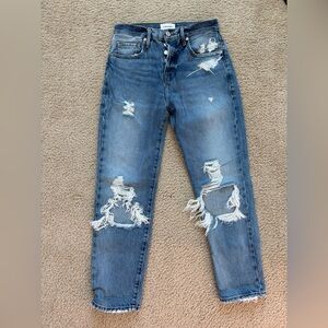 Frame Denim Distressed Ankle Jeans in Blue